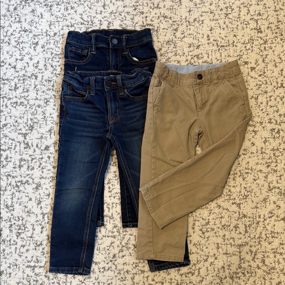 Stylish Kids Denim and Khaki Pants Set